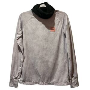 Picture Sz‎ M Organic Baselayer Long Sleeve Mock Neck DryNow Wicking Lilac Gray